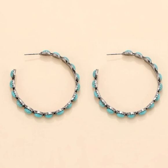 Turquoise hoops - Picture 3 of 5